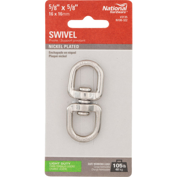 National Swivels, Nickel, 5/8 In. x 5/8 In. N222-943