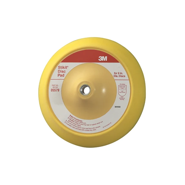 Stikit™ Disc Pad, 8 in Dia., 3,000 rpm, Yellow