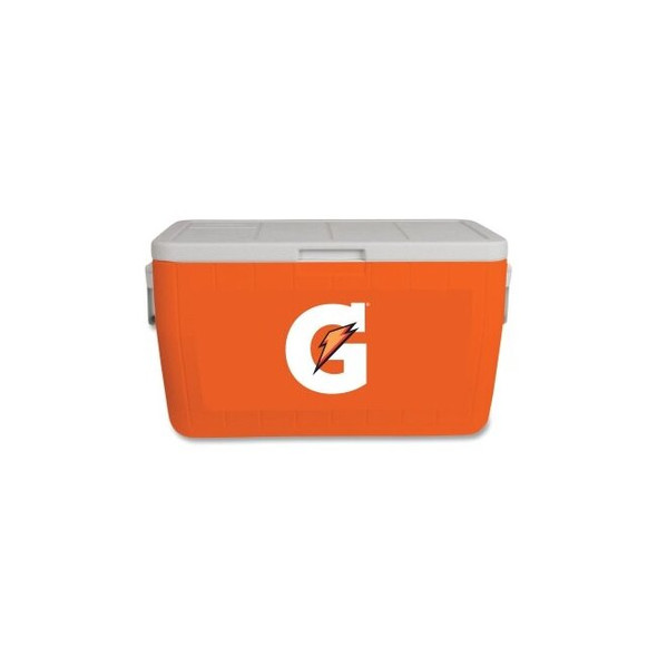 Ice Chest, 48 qt, Orange/White