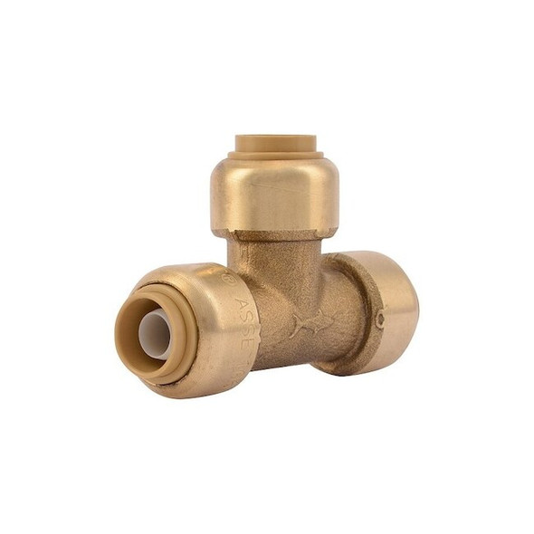 Sharkbite Tee, Brass, Push-Fit 1/2", 3/8", 3/8" U360LFA