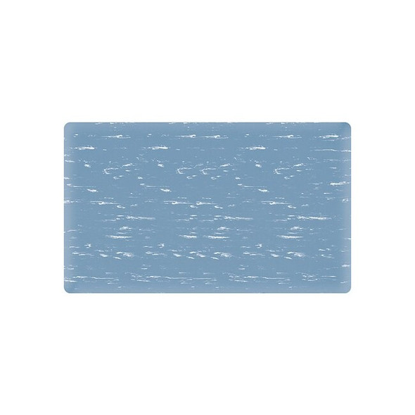Antifatigue Mat, 3 ft L x 5 ft W, 7/8 in Thickness, Marbleized Vinyl, Blue