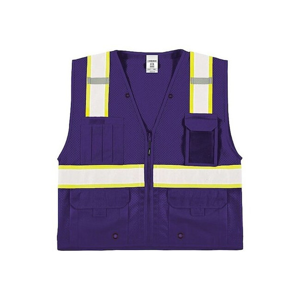 Kishigo Mesh Vest,Zipper,Purple,L/XL B109-L-XL