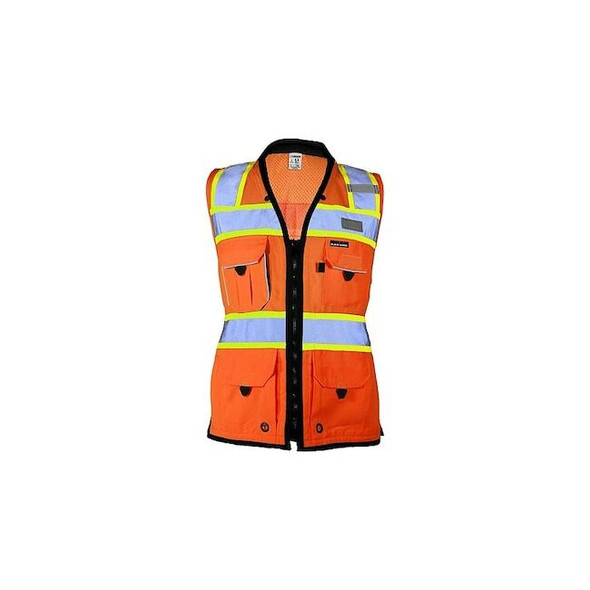 Kishigo Surveyors Vest,Zipper,Orange,XL S5022-XL