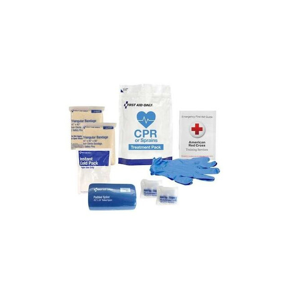 CPR and Sprains Treatment Pack, Plastic Bag, 9 Components, 50 People Served