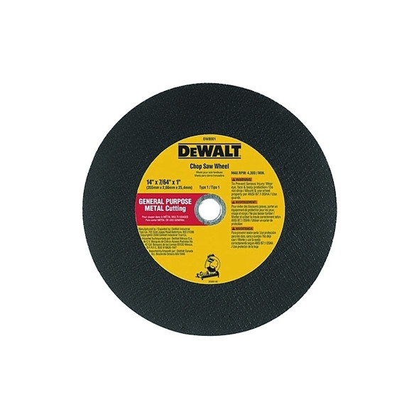 Type 1 - Cutting Wheels, 16 in, 1 in Arbor, A36S, 3,800 rpm, Metal Cutting