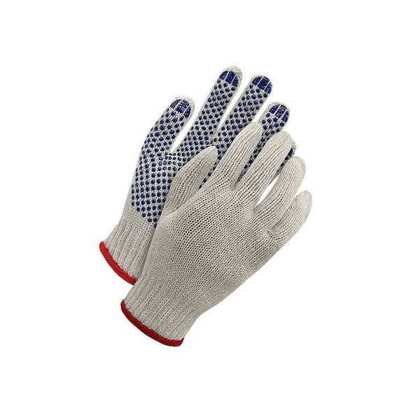 Bdg Poly-Cotton Cold Weather Gloves, PVC Dotted Grip Palm, L Gray 80-9-2035-L