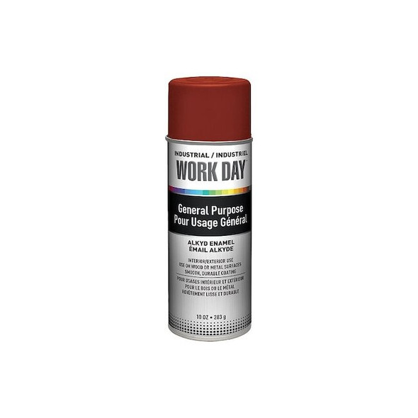 Work Day Spray Paint Primer, Red, Flat, Solvent, 10 oz A04419007