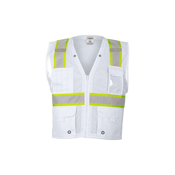 Kishigo Safety Vest,White,Size L/XL B105-L-XL