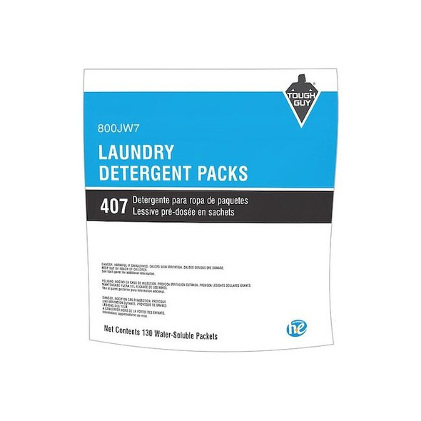 Tough Guy High Efficiency Laundry Detergent, Pacs, Unscented, Clear 800JW7