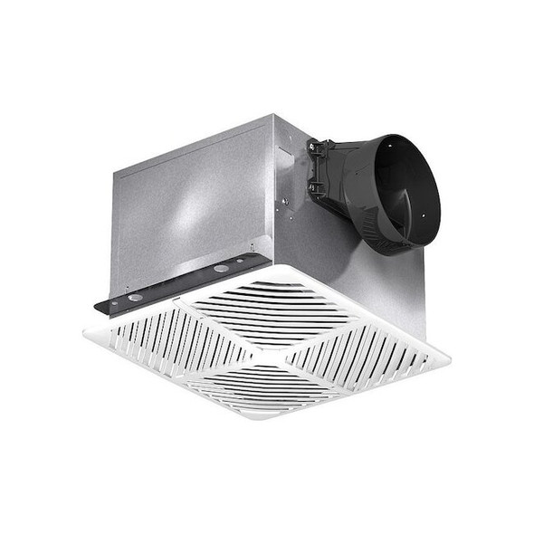 Bath Exhaust Fan, 101 cfm cfm, 6 in Duct Dia., 115, 220-240 V, With Light