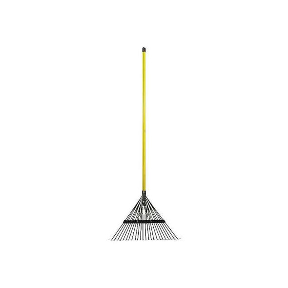 24 in Steel Spring Brace Leaf Rake, 24 Tines, 54 in L Fiberglass Handle