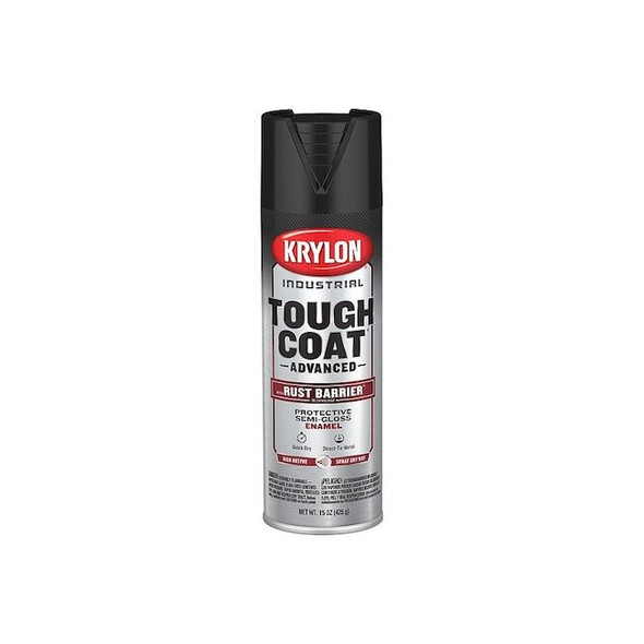 Krylon Industrial Spray Paint, Black, Semi-Gloss, Solvent, 15 oz K00779008