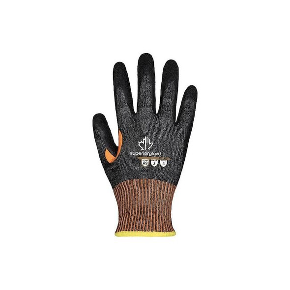 Knit Gloves, Crinkle Latex, Fingertips, 4 Abrasion Level, 1 PR