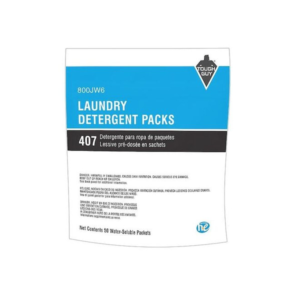 Tough Guy High Efficiency Laundry Detergent, Pacs, Unscented, Clear 800JW6