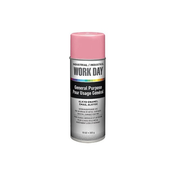 Work Day Spray Paint Primer, Pink, Gloss, Solvent, 10 oz A04407007