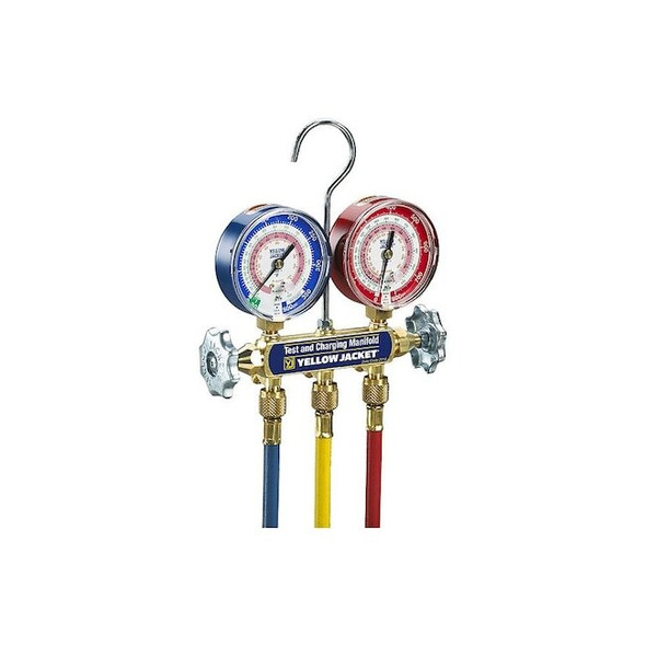 Yellow Jacket Manifold Gauge Set,5 ft L,3 1/8 in Gauge 42201