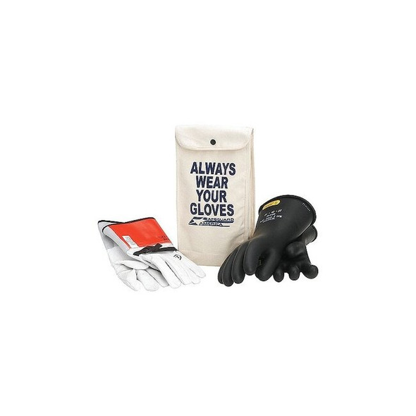 Electrical-Insulating Glove Kit, 17,000V AC, 25,500V DC, Size XL