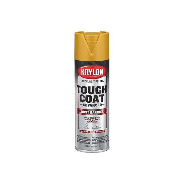 Spray Paint, Industrial Yellow, Gloss, Solvent, 15 oz