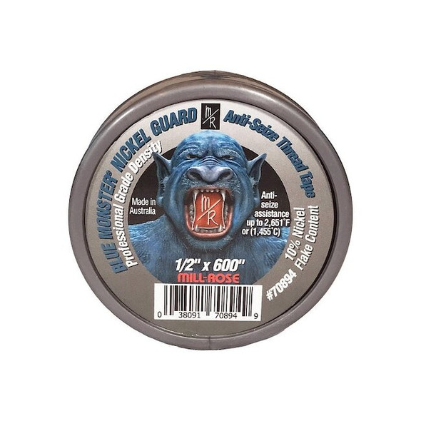 Blue Monster Anti-Seize Tape,1/2 in,Silver,600 in 70894
