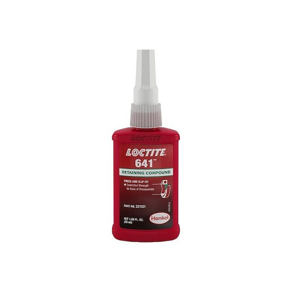 Loctite Retaining Compound, 641 Series, Yellow, Liquid, Bottle 231121