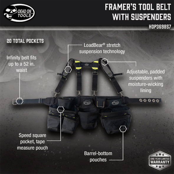 Dead On Framer's Tool Belt with Suspenders HDP369857 320475