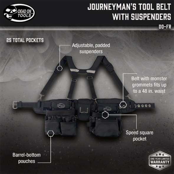 Dead On Journeyman's Tool Belt with Suspenders DO-FR 368782