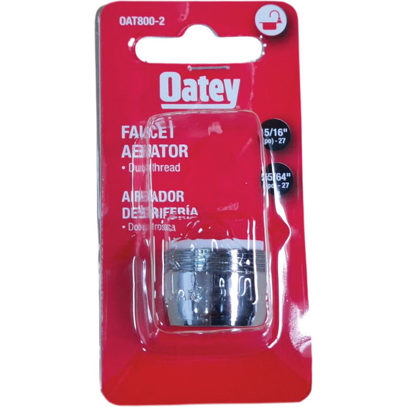 Oatey Duo-Fit 2.0 GPM Water Saver Aerator, Chrome-Plated OAT800-2 408238