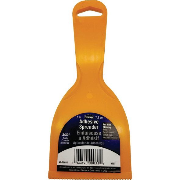 Homax 3 In. 3/32 In. V-Notch Adhesive Spreader 40-00031