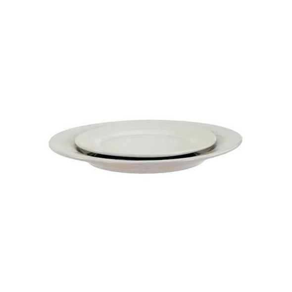 Crestware Plate, 10-1/4", Ceramic Bright White PK12 FR46