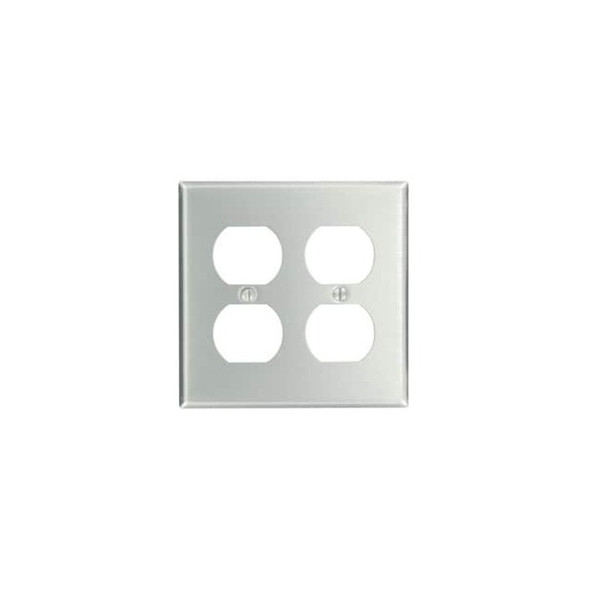Leviton Wall Plate, Duplex Outlet, Aluminum 83016