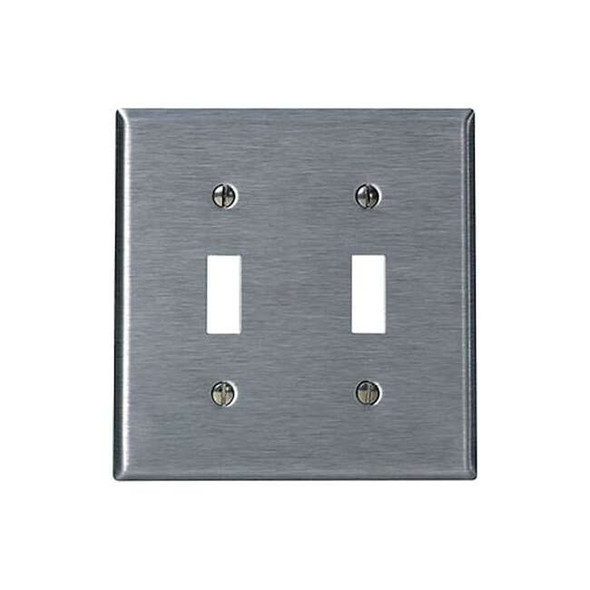 Leviton Wall Plate, Toggle, Stainless Steel 84109-40