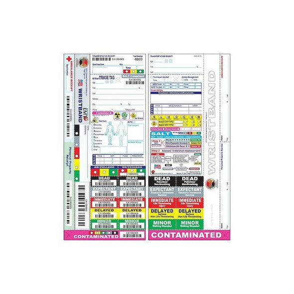 Disaster Management Systems Triage Tags,Wristband,Salt,All-Risk,PK50 DMS-05739