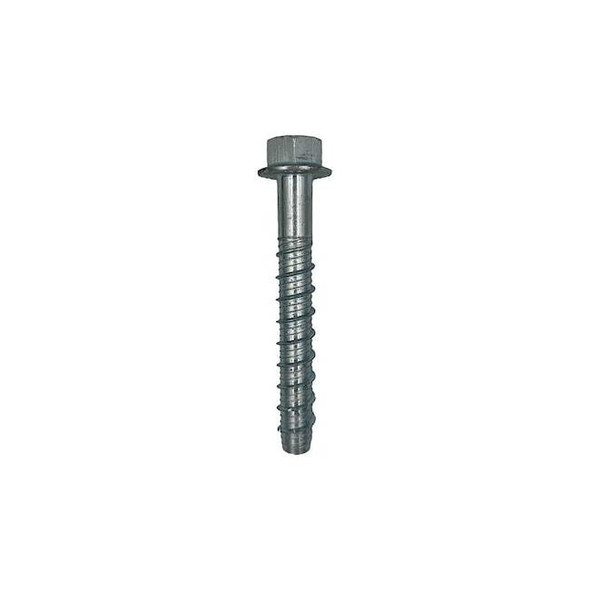Screw Anchor, 1/2 in Dia., Hex, 3 in L, Steel Zinc Plated, 5 PK