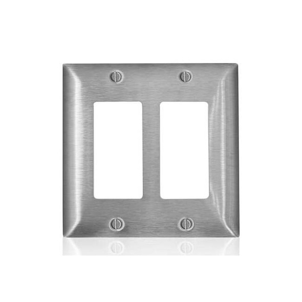 Leviton Wall Plate, Toggle, Stainless Steel SSJ62-C40