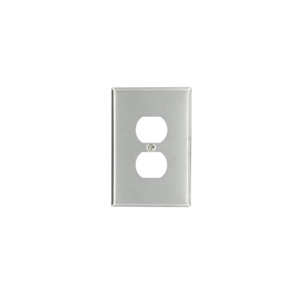 Leviton WallPlate,DuplexOutlet,StainlessSteel 84103