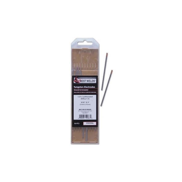 1.5%anthanated Tungsten Electrode, 3/32 in x 3 in, 10 PK