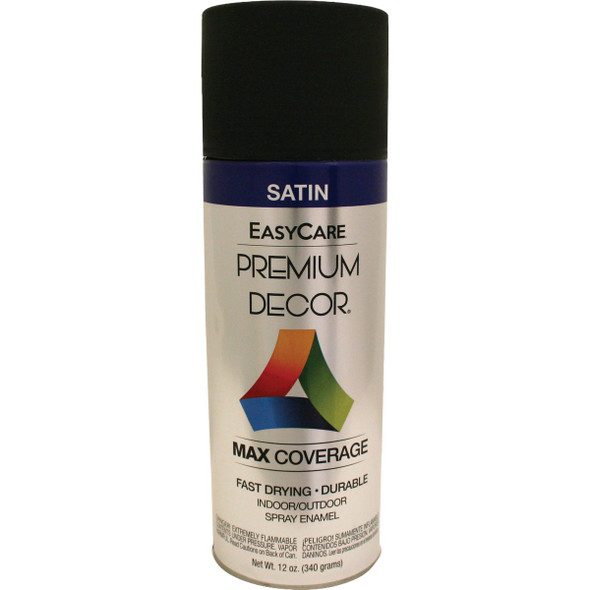 EasyCare Premium Decor 12 Oz. Spray Paint, Black Satin PDS4-AER