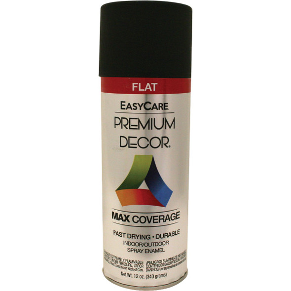 EasyCare Premium Decor 12 Oz. Spray Paint, Black Flat PDS6-AER