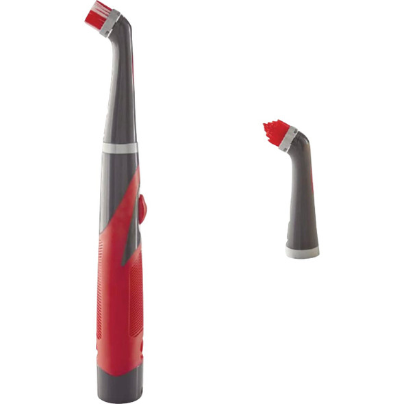 Rubbermaid Handheld 6V Power Scrubber with All-Purpose Brush and Grout Head
