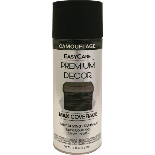 EasyCare Premium Decor 12 Oz. Spray Paint, Camouflage Flat Black PDS184-AER