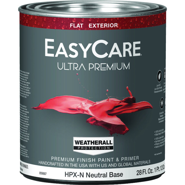 EasyCare Ultra Premium Flat Exterior Paint, Neutral Base, 1 Qt. HPXN-QT