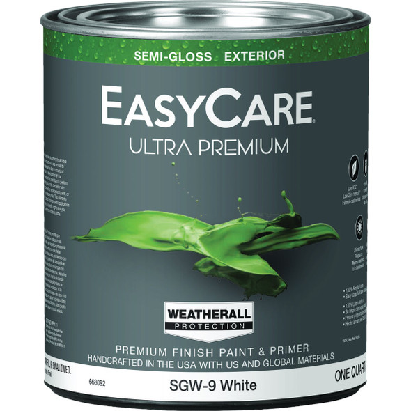 EasyCare Ultra Premium Semi-Gloss Exterior Paint, White, 1 Qt. SGW9-QT