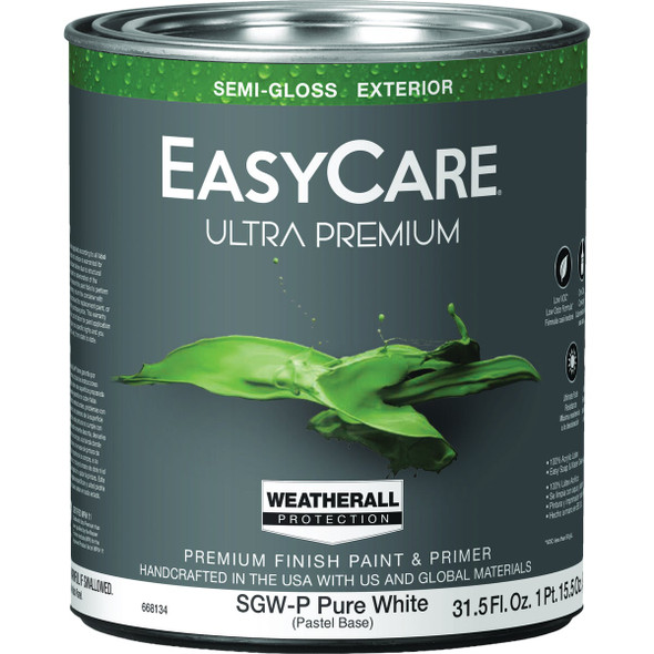 EasyCare Ultra Premium Semi-Gloss Exterior Paint, Pastel Base, 1 Qt. SGWP-QT