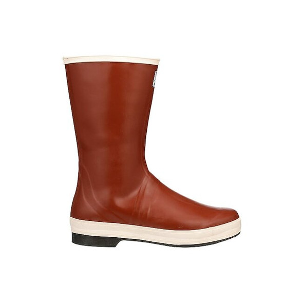 Unisex Pylon Mid Rubber Boots, Plain Toe, 12 1/2 in Height, Cream, Red, 11