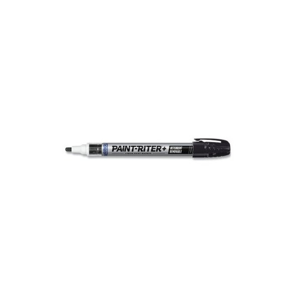 Paint-Riter®+ Detergent Removable Marker, Black, 1/8 in, Medium Tip Pack of 48