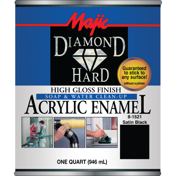 Majic Diamond Hard Acrylic Enamel, Satin Black, 1 Qt. 8-1521-2