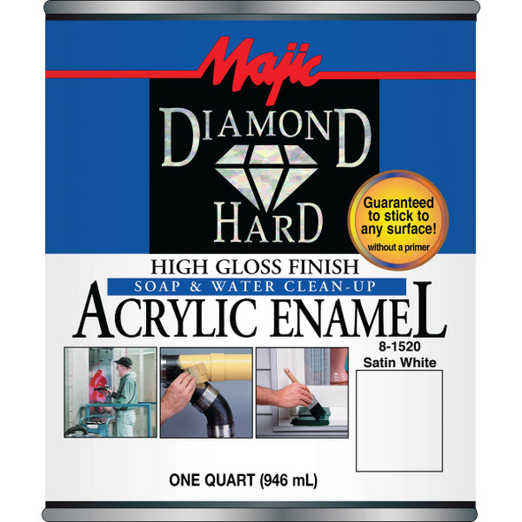Majic Diamond Hard Acrylic Enamel, Satin White, 1 Qt. 8-1520-2