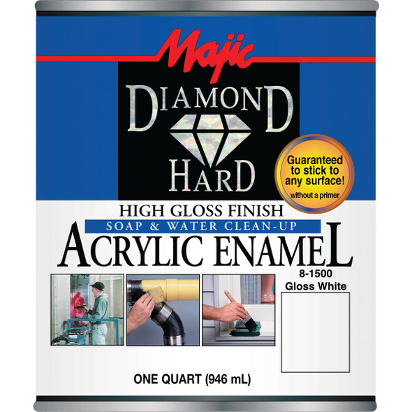 Majic Diamond Hard Acrylic Enamel, Gloss White, 1 Qt. 8-1500-2