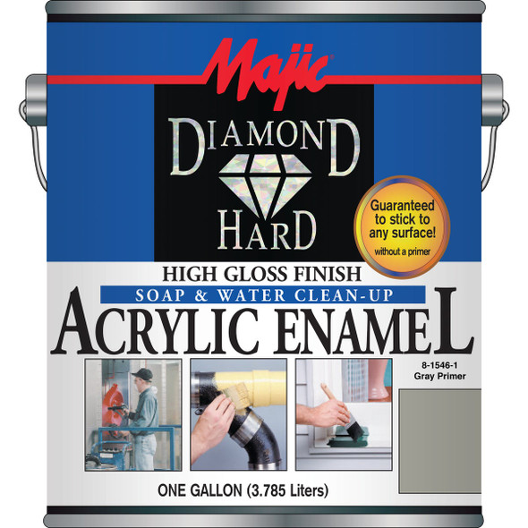 Majic Diamond Hard Acrylic Enamel, Gray Primer, 1 Gal. 8-1546-1