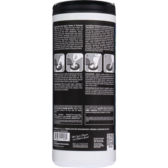 Chemical Guys Total Interior Cleaner & Protectant Wipes (30-Count) PMWCSPI22030 592738